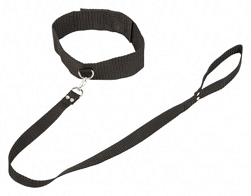 Чёрный ошейник Lola toys Bondage Collection Collar and Leash One Size 105701
