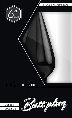Чёрный анальный стимулятор Shots Media BV Bottom Line 6 Model 2 rubber Black BTM007BLK (15,5 см)