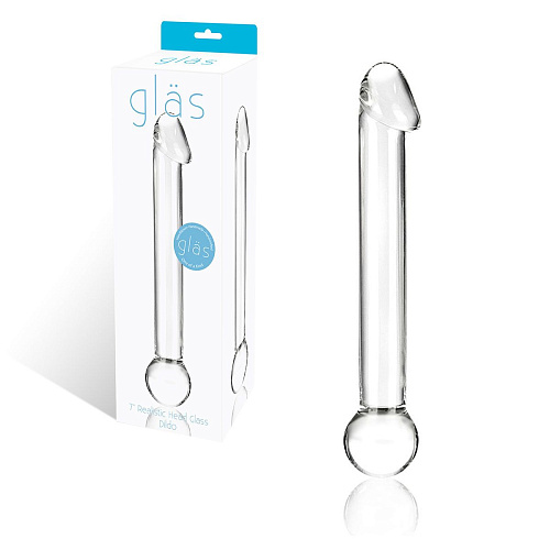 Стеклянный дилдо с реалистичной головкой Glas GLAS-137
