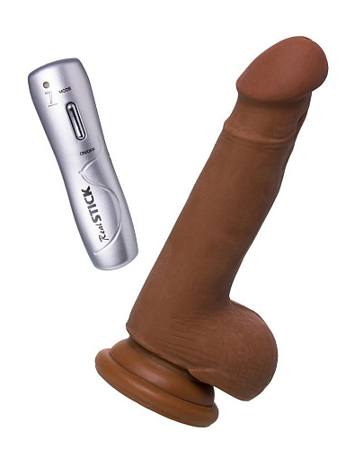 Коричневый вибратор-реалистик-мулат ToyFa RealStick Elite Mulatto 981104 (19 см)