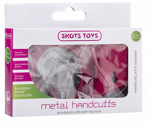 Красные металлические наручники Shots Media BV SHOTS TOYS Red SHT347RED