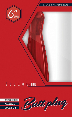 Красный анальный стимулятор Shots Media BV Bottom Line 6 Model 3 Acrylic Red  BTM011ACR (15,5 см)