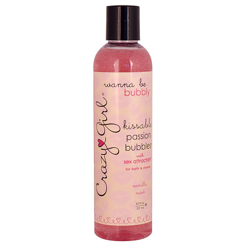 Съедобный гель для душа с феромонами с ароматом ванили и мяты Crazy Girl PASSION BUBBLES CE7040-08
