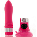 Розовый водонепроницаемый вибратор на присоске со сменной панелью управления Sexus Funny Five 931009-3 (19 см)