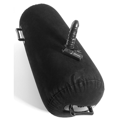 Чёрная надувная подушка с виброфаллосом Pipedream Inflatable Luv Log PD3731-23