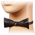 Чёрный кожаный чокер-бабочка на шею Подиум Р2011