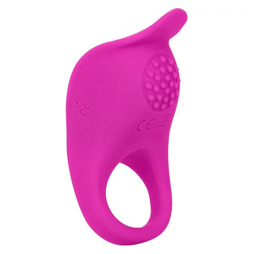 Ярко-розовое эрекционное виброкольцо California Exotic Novelties Silicone Rechargeable Teasing Enhancer SE-1841-10-3