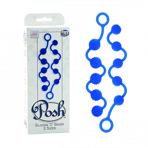 Набор нежно-голубых анальных цепочек California Exotic Novelties Posh Silicone O Beads SE-1322-20-3