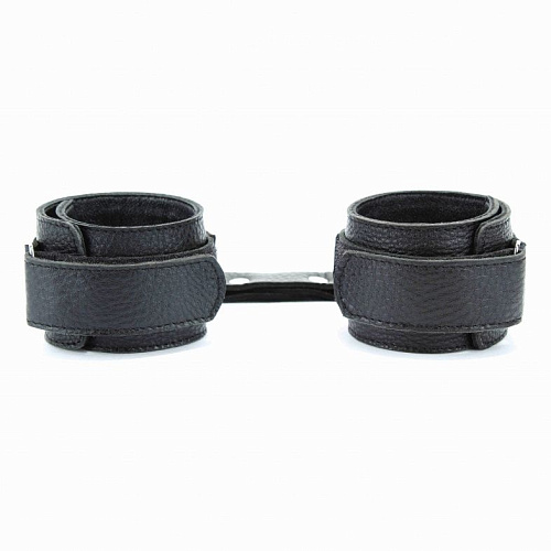 Чёрные кожаные наручи БДСМ арсенал 51001ars