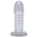 Прозрачная закрытая насадка с шипиками Eroticon 31015 (12 см)