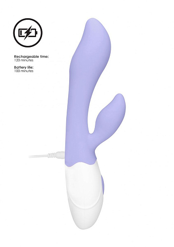 Фиолетовый G-spot вибратор со стимулятором клитора Shots Media BV Sunset LOV016PUR (20 см)