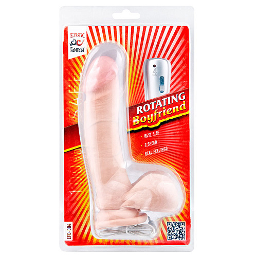 Трехскоростной фаллоимитатор телесного цвета Erotic Fantasy Rotating Boyfriend EFD-004 (18 см)