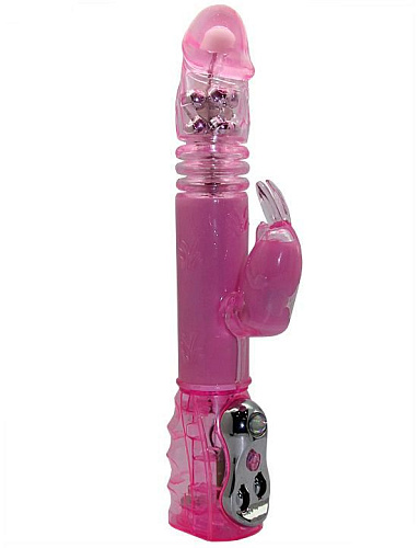 Розовый вибратор с металлическими шариками Eroticon 30133 (29 см)
