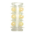 Жёлтая насадка на фаллос с шипами и бусинами Sextoy 2011 00162-6