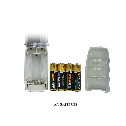 Прозрачный ротатор со стимулятором клитора и 7 программами вибрации Baile BW-033785-0702 (26,5 см)