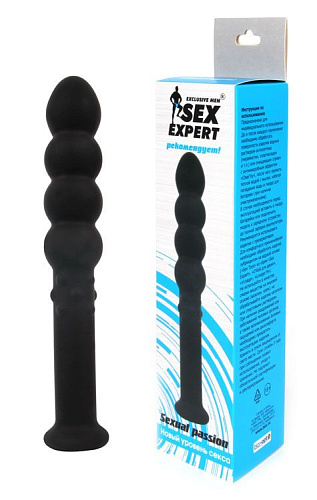 Чёрный анальный стимулятор-ёлочка Bior toys SEM-55093 (20 см)