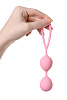 Розовые силиконовые вагинальные шарики с ограничителем-петелькой A-toys 764012