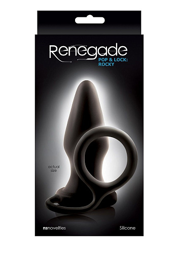Эрекционное кольцо с анальной пробкой Pop   Lock Rocky NS Novelties NSN-1109-83