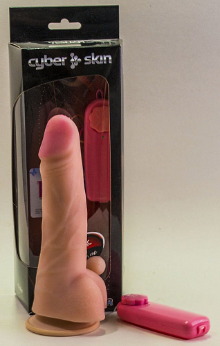 Вибратор с мошонкой, присоской и выносным блоком телесного цвета LOVETOY (А-Полимер) 828326 (18 см)