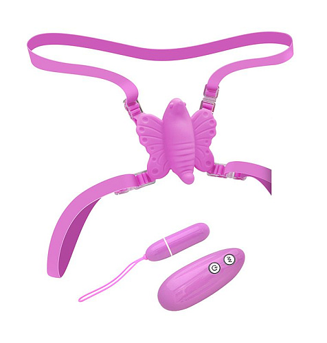 Розовая силиконовая бабочка с радиоуправлением Vibe Therapy Venus Butterfly RW03R2F151R2