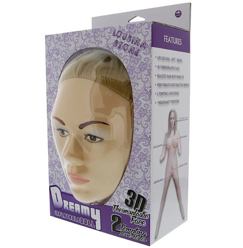 Надувная секс-кукла телесного цвета с реалистичным личиком NMC LOUSINA STONE DOLL 120169
