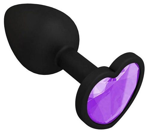 Чёрная силиконовая пробка с лиловым кристаллом Сумерки богов 508-13 LILAC-DD (7,3 см)
