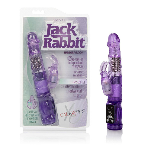 Фиолетовый вибромассажёр California Exotic Novelties Petite Jack Rabbit SE-0610-40-2 (24 см)