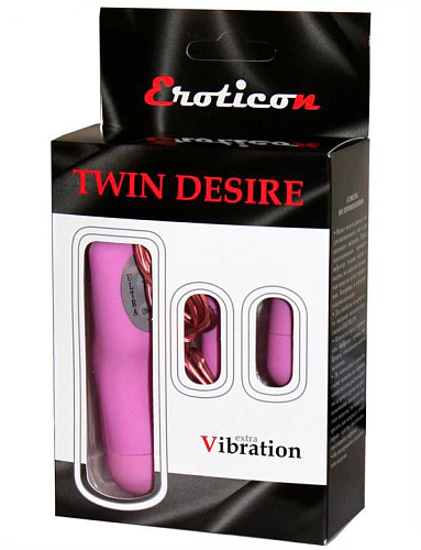 Два розовых виброяйца с пультом Eroticon Twin Desire 30313-1