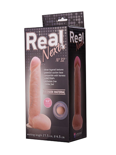 Большой телесный фаллоимитатор из неоскин на присоске LOVETOY (А-Полимер) REAL Next №32 563203 (24,5 см)