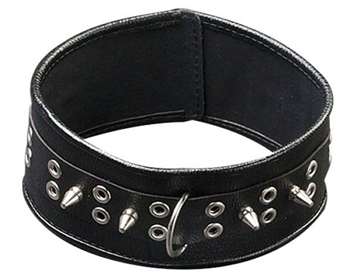 Широкий черный ошейник с шипами Sitabella 3105-1