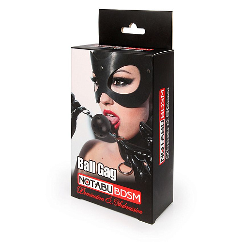 Чёрный силиконовый кляп-шарик с отверстиями на регулируемом ремешке Bior toys NTB-80347