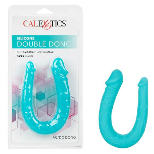 Бирюзовый двусторонний фаллоимитатор California Exotic Novelties Silicone Double Dong AC/DC SE-0311-75-2 (30,5 см)