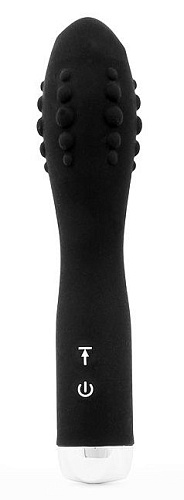 Чёрный вибромассажёр с 12 режимами вращения шариков Xuanai 8219NA-1 (19 см)