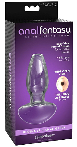 Прозрачный анальный плаг с туннелем Pipedream Beginners Anal Gaper PD4788-20 (9,6 см)
