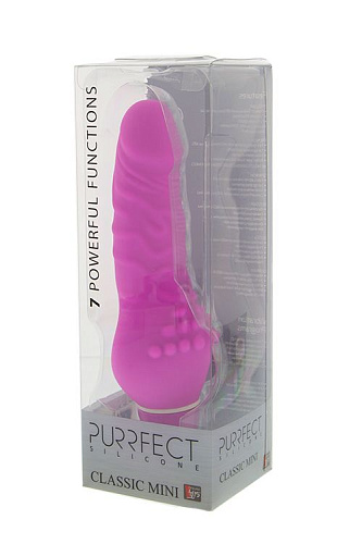 Розовый вибратор с широким основанием Dream Toys PURRFECT SILICONE CLASSIC MINI 21152 (13 см)