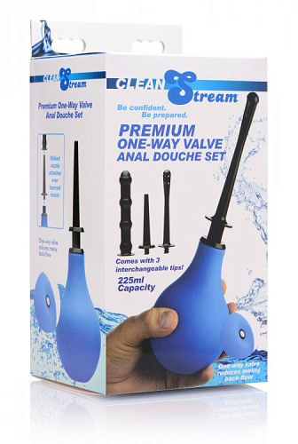Анальный душ с 3 насадками XR Brands Premium One-way Valve Anal Douche Set AF198