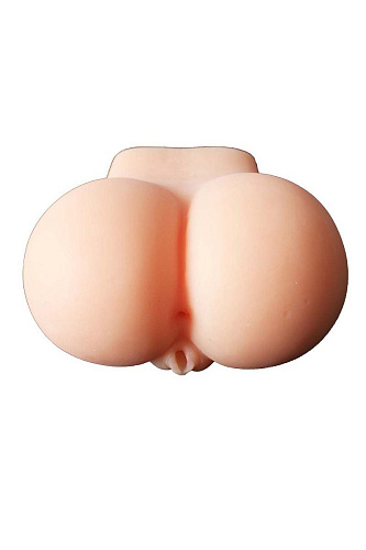 Вибровагина телесного цвета с двумя любовными отверстиями Xise Emily XS-MA50001-S