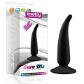 Изогнутый анальный стимулятор на широком основании в чёрном цвете Lovetoy 1024 black (12,2 см)
