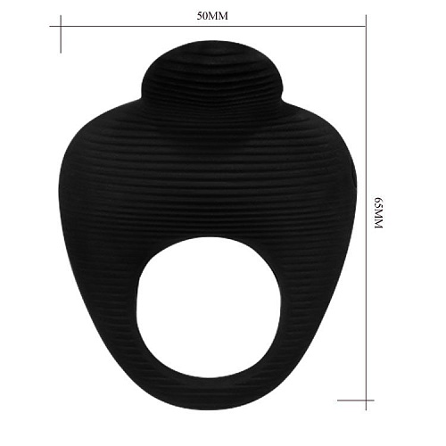 Чёрное эрекционное виброкольцо Baile Thimble BI-210142-0801
