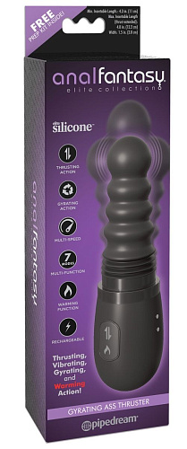 Чёрный анальный вибратор Pipedream Gyrating Ass Thruster PD4787-23