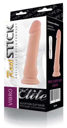 Телесный виброфаллос на присоске ToyFa 981028 (18 см)