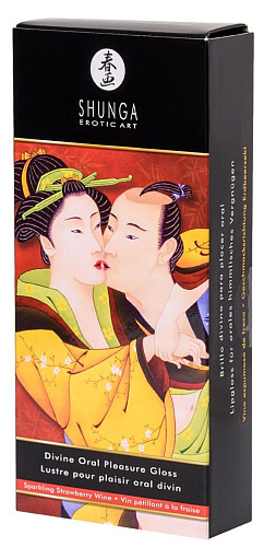 Возбуждающий блеск для губ со вкусом клубники и шампанского Shunga «Божественное удовольствие»7900