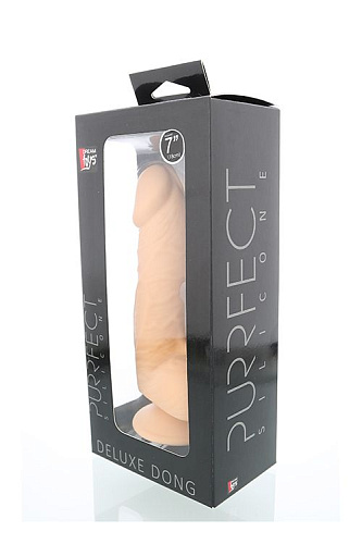 Силиконовый фаллоимитатор телесного цвета на присоске Dream Toys PURRFECT SILICONE DELUXE DONG 7INCH 21034 (18 см)