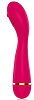 Малиновый изогнутый ребристый вибромассажёр с 20 режимами вибрации Bior toys CSM-23130 (16 см)
