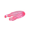 Двусторонний розовый фаллоимитатор с фигурками зайчиков на кончиках Baile BI-040003-0101S (30,5 см)