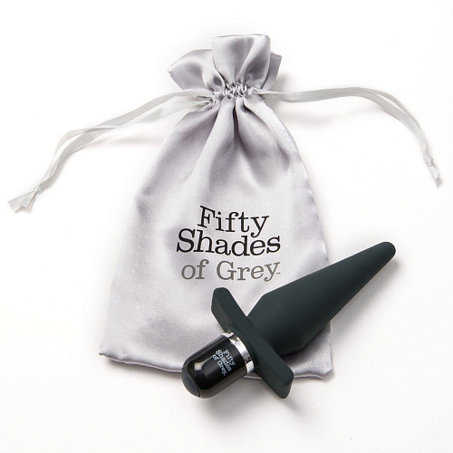 Чёрная анальная пробка с вибрацией Fifty Shades of Grey Delicious Fullness Vibrating Butt Plug FS-48291 (14 см)