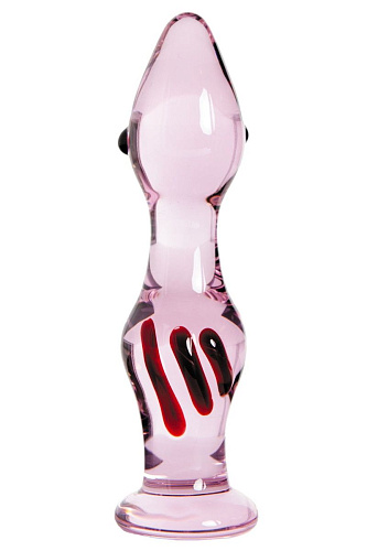 Розовая анальная втулка из стекла Sexus Glass 912163 (14 см)