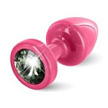 Розовая пробка с чёрным кристаллом DIOGOL ANNI round Pink T1 Black Diamond 9020060081 (6 см)
