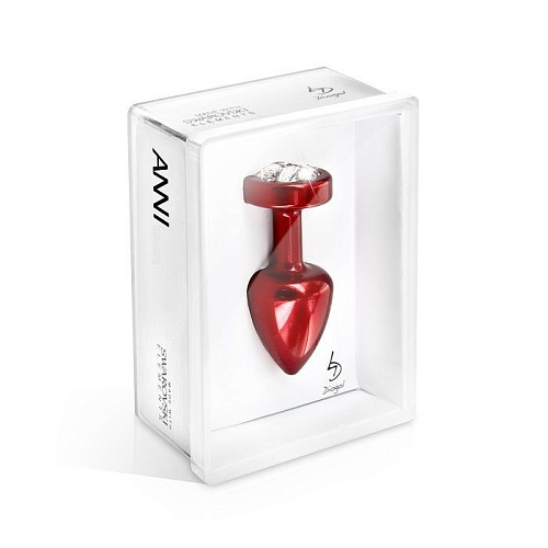 Большой красный анальный плаг с кристаллом в виде цветка DIOGOL Anni R Clover Red T2 Cristal 8120010068 (7,5 см)