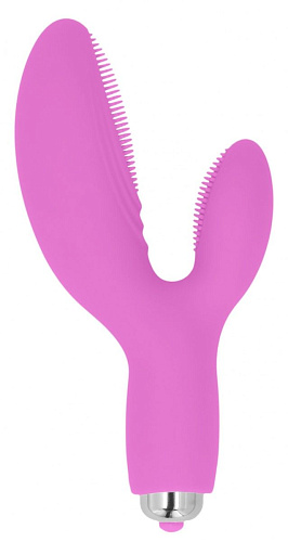 Розовый G-стимулятор с 10 режимами вибрации Shots Media BV Holy SIM064PNK (14,1 см)